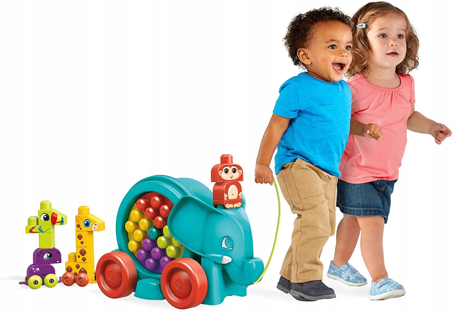 MEGA BLOKS КОЛЯСКА СЛОН С КУБИКАМИ FFY14