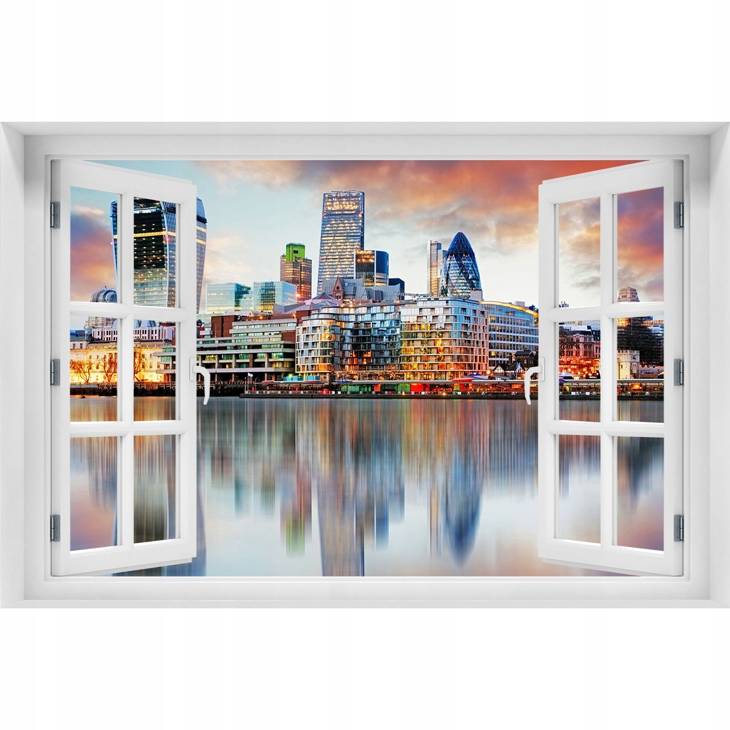 

Naklejka na ścianę 3D Okno Panorama Londynu