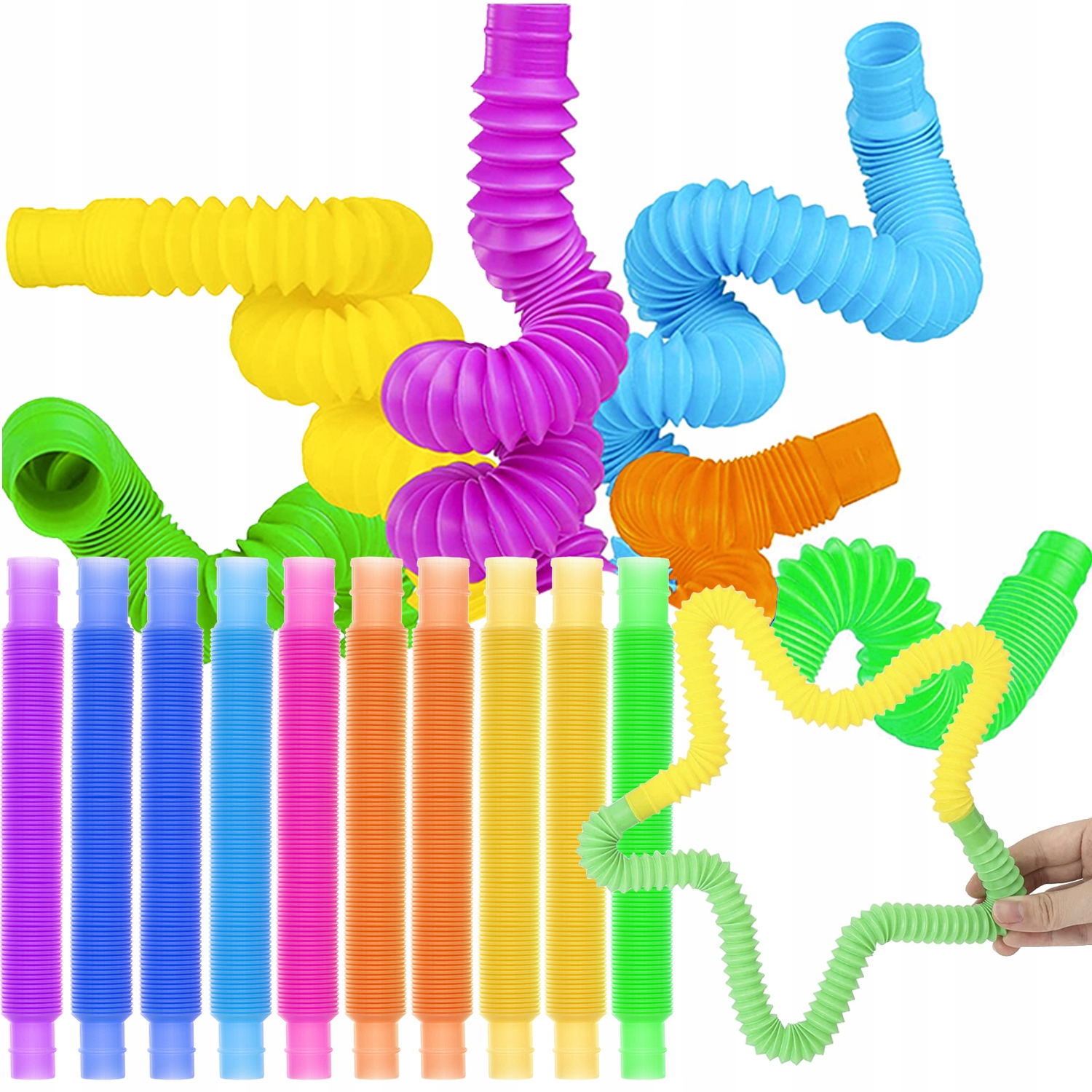 

Rurki Tuby Sensoryczne Rury Pop Zestaw XL 10 szt