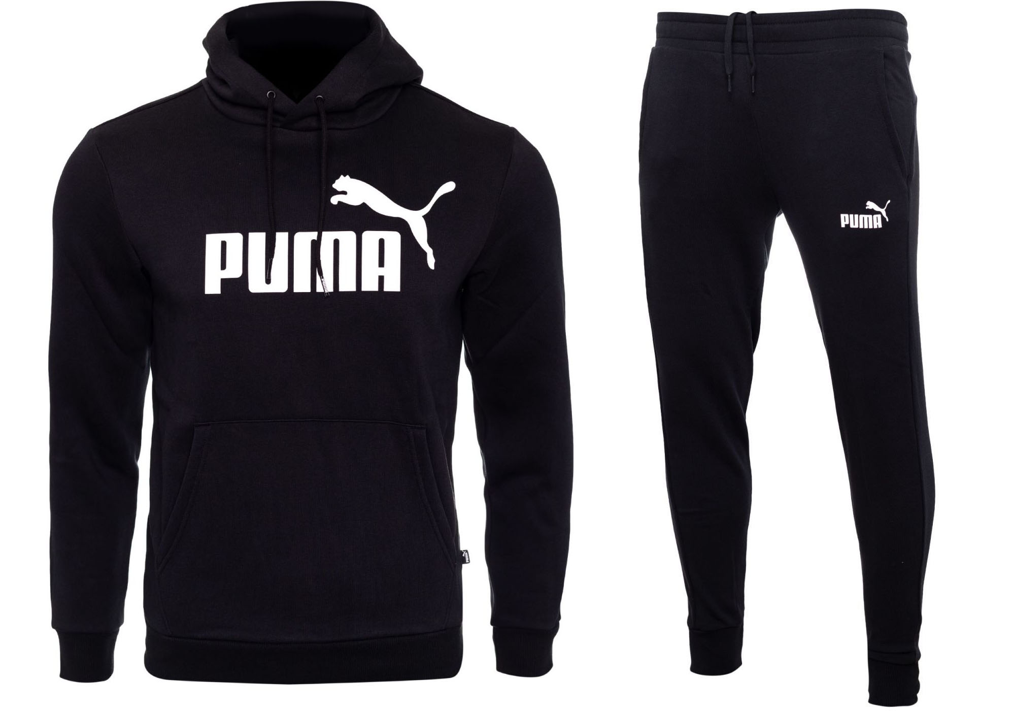 Puma Męski Dres Kompletny Ess Logo Czarny r.L