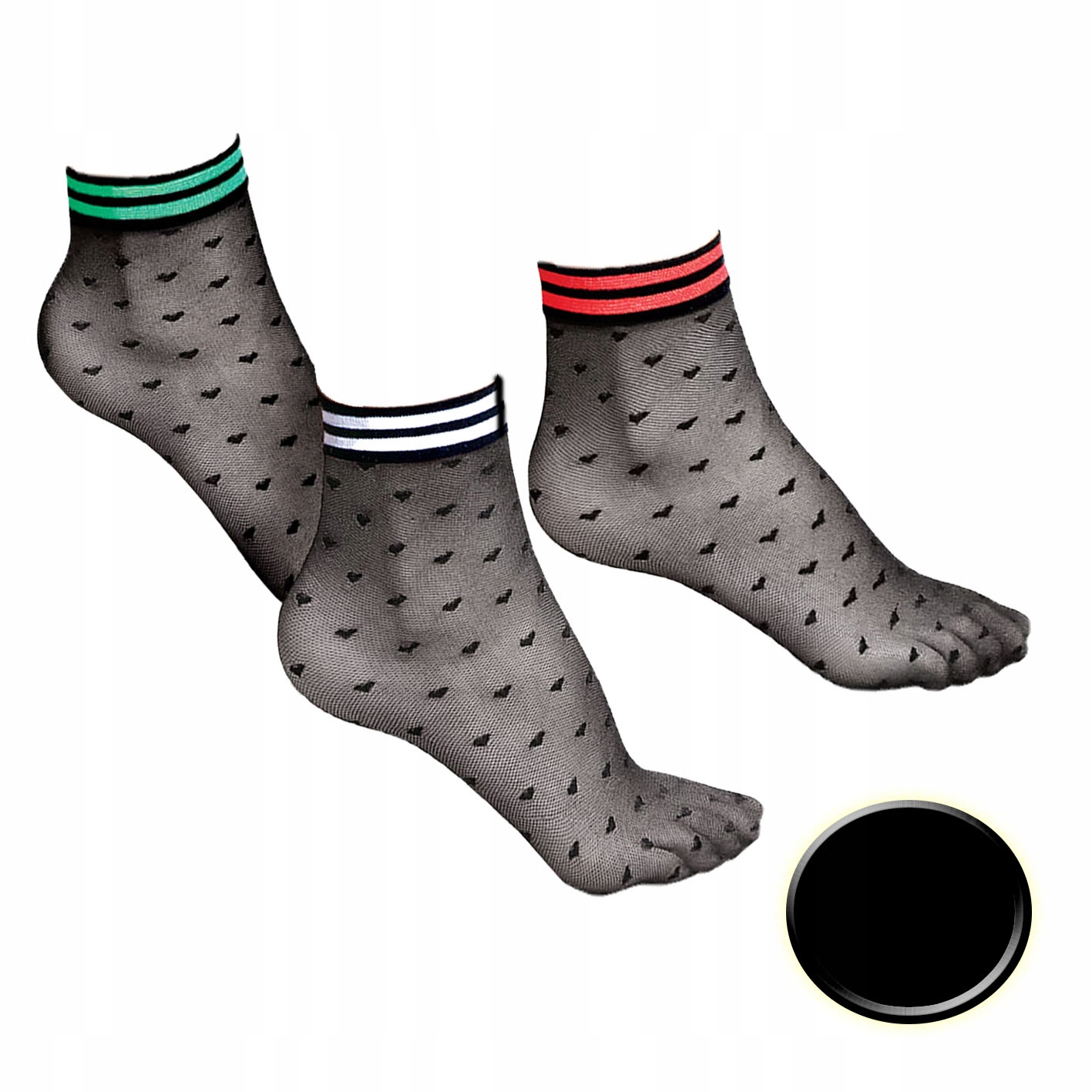 

Skarpetki damskie fantazyjne Gioco Nero-Rosso