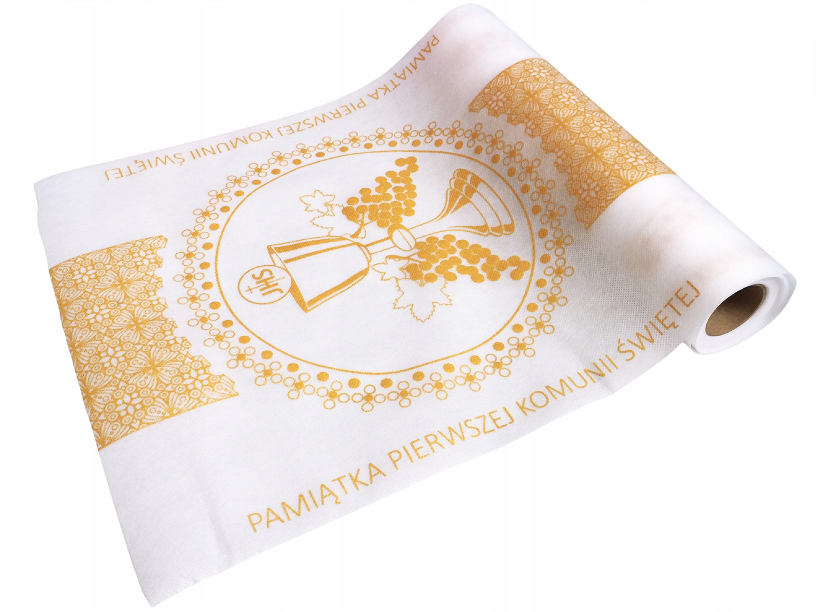 OBRUS BIEŻNIK I KOMUNIA ŚWIĘTA ZŁOTY 5m/40cm Marka Happenings