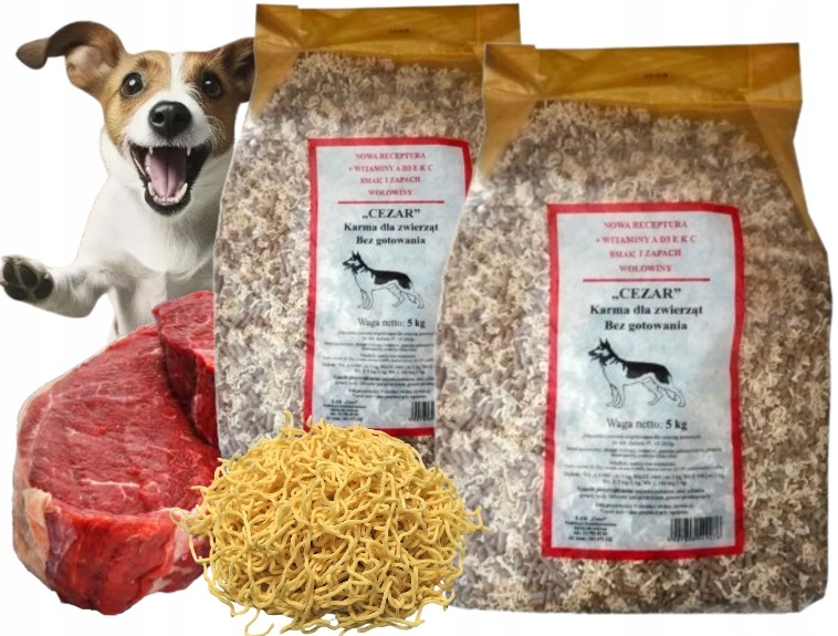 Karma makaron dla psa instant bez gotowania błyskawiczny Cezar 5kg 2 szt