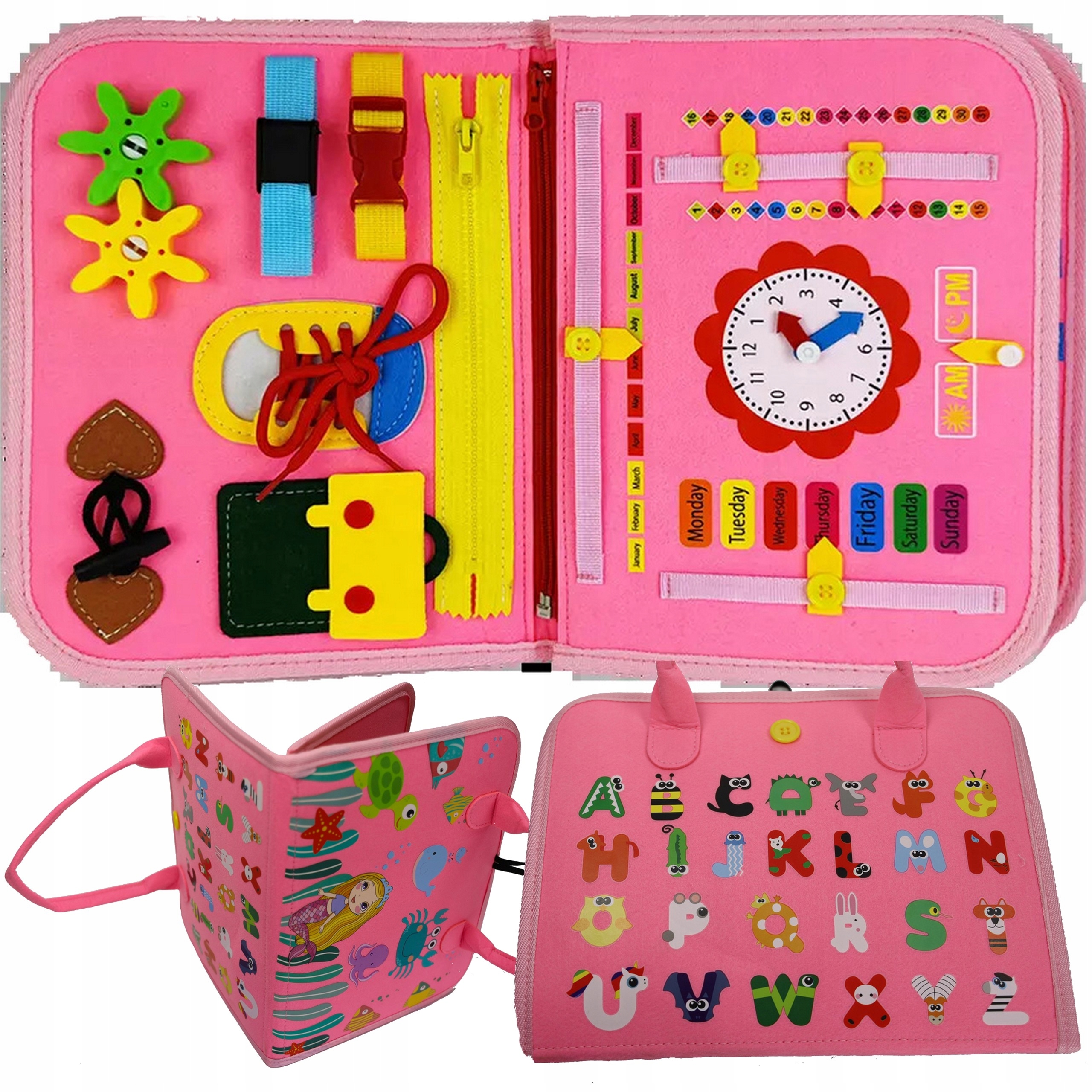 

Tablica Manipulacyjna Sensoryczna Montessori z zeg