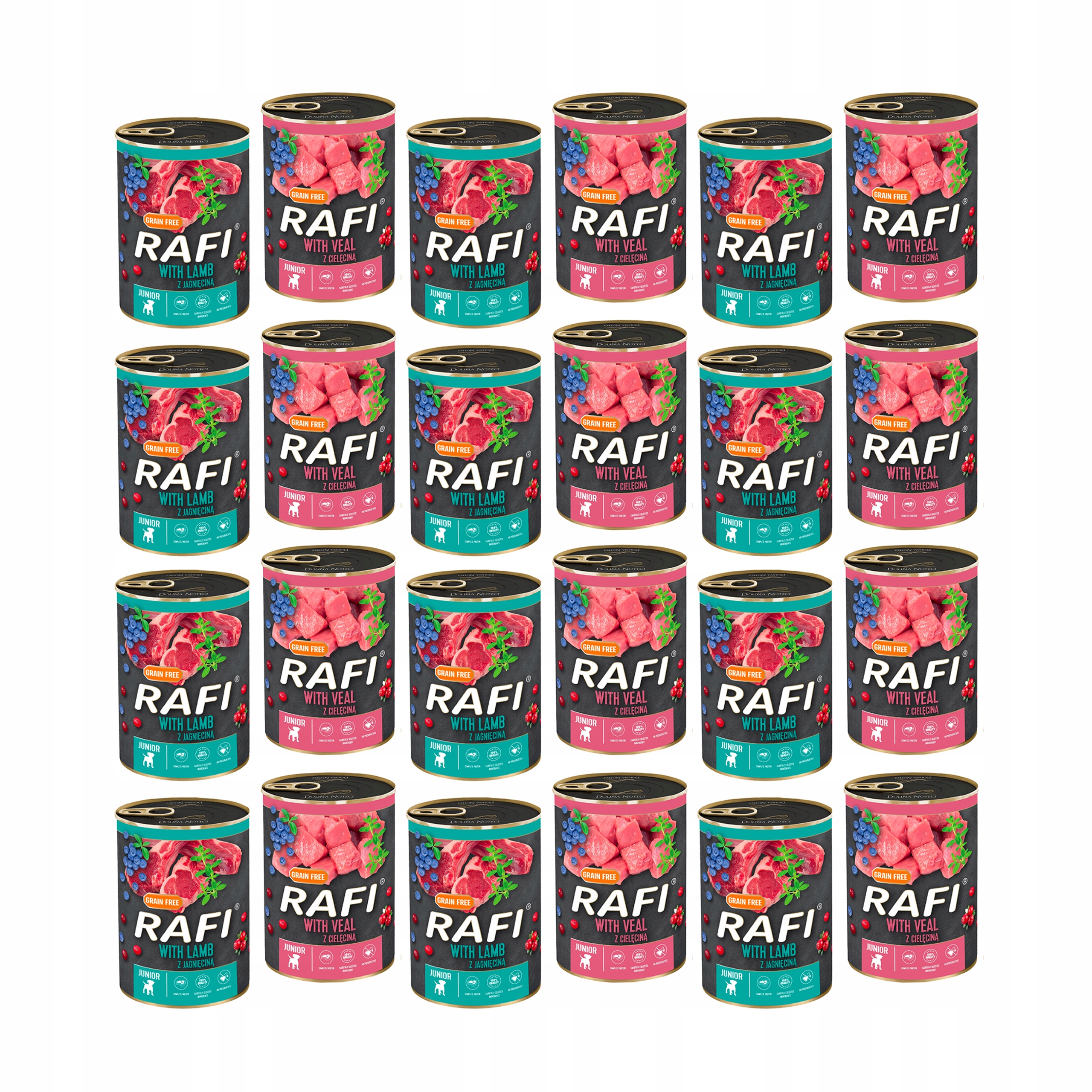 Levně Dolina Noteci Krmivo Rafi Junior MIX Chutí Psa 24x400g