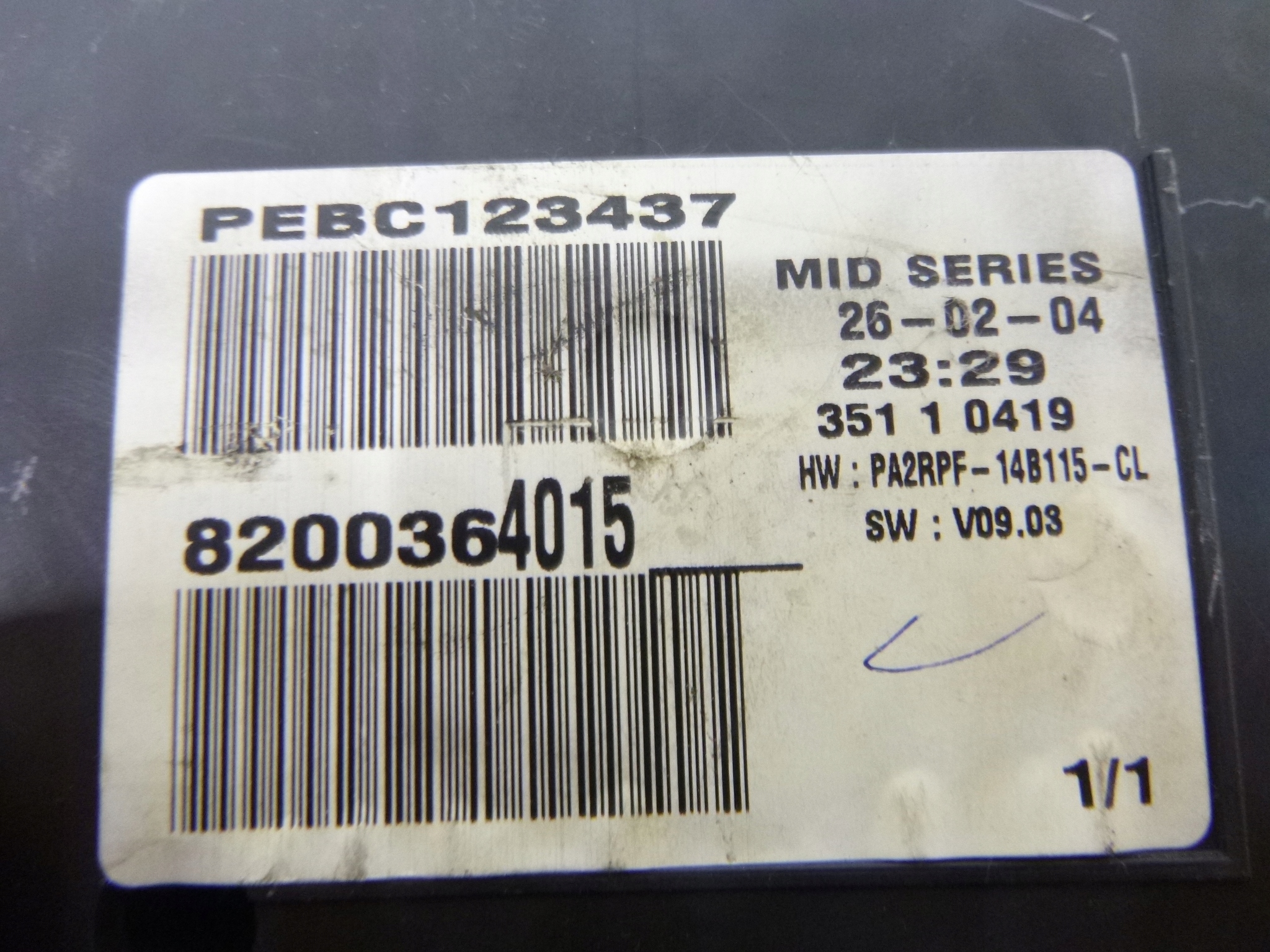 dials Renault Megane II 1.5DCI 8200364015