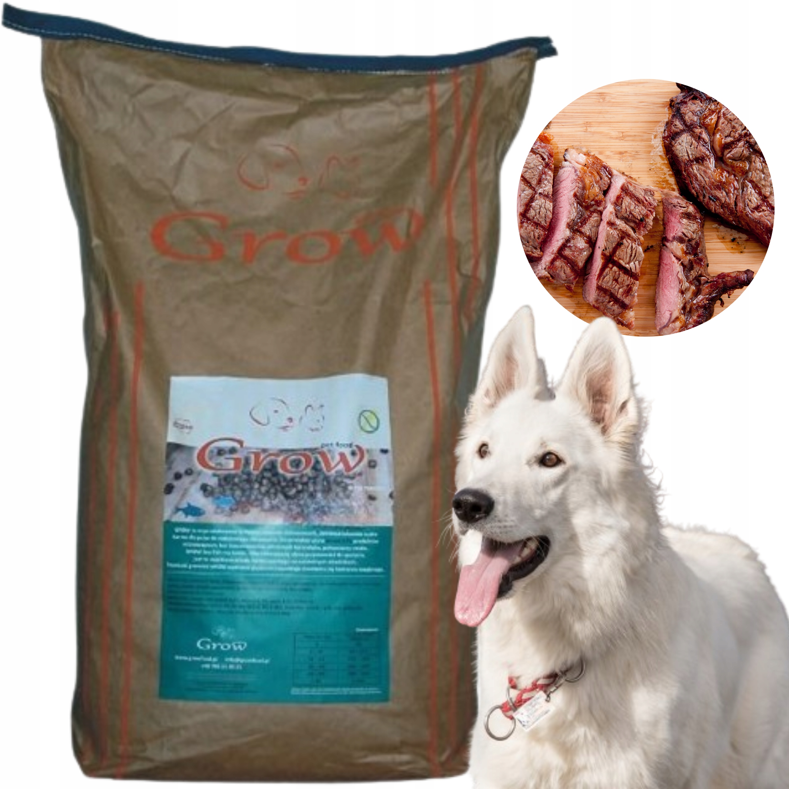 Levně Grow Kachna S Rybou Dospělý L Bezlepková Suché Krmivo pro psa Adult Dog 7 kg
