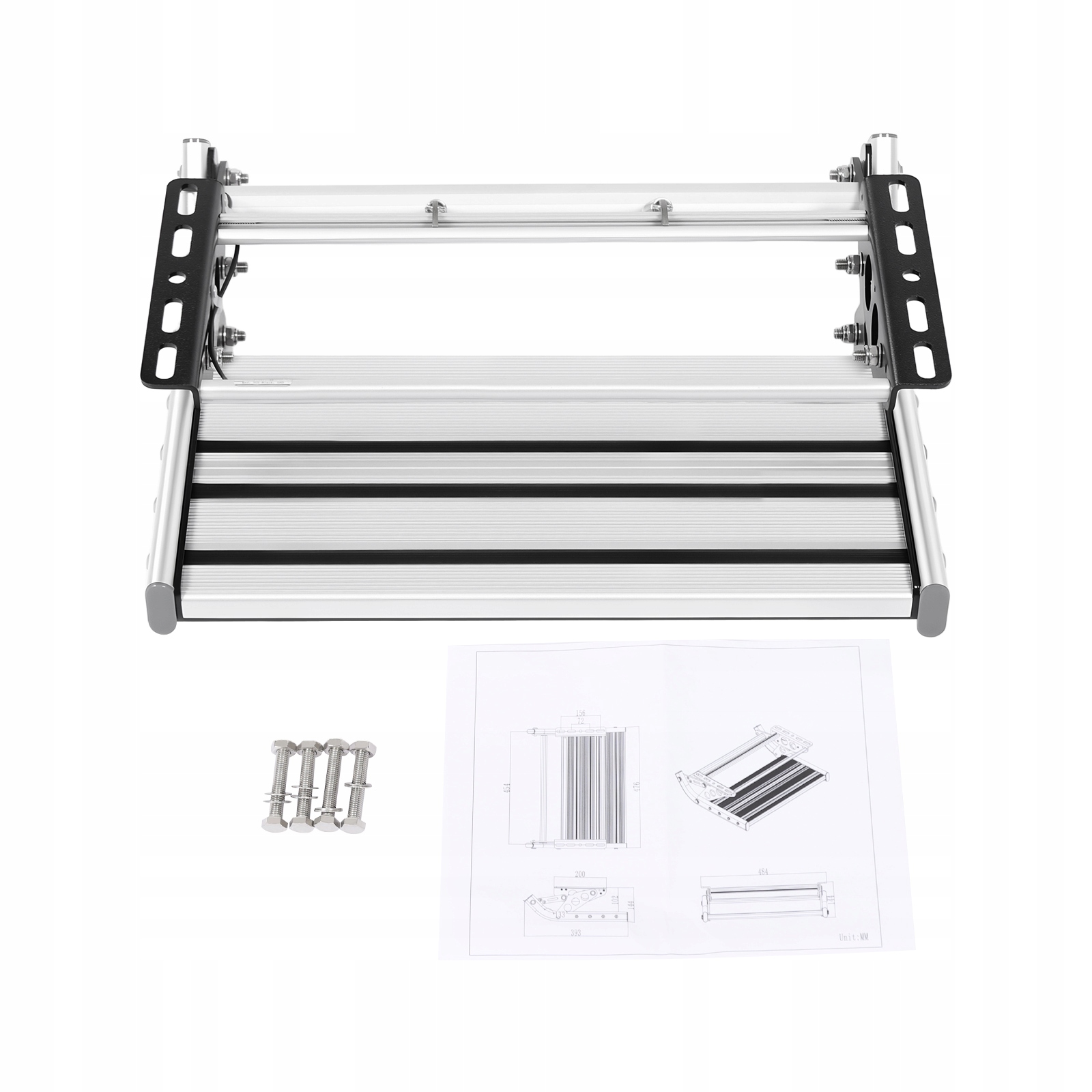 SKŁADANY RV STEP RĘCZNY RV STEP ZE ŚWIATŁEM LED 12V 150KG OBCIĄŻENIE STOP ALUMINIUM Marka bez marki