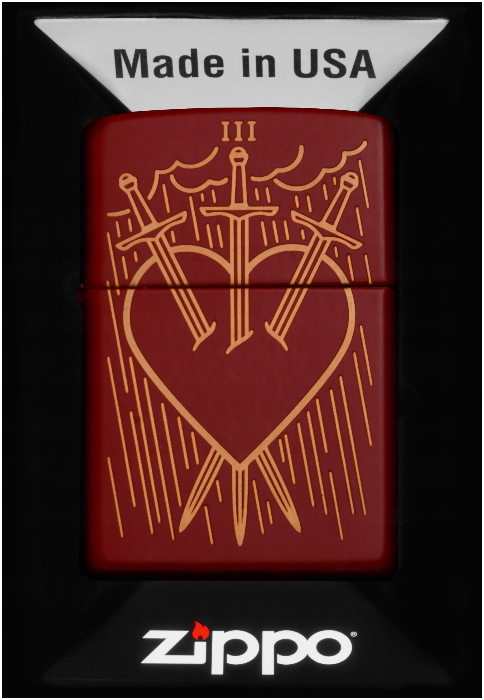 Zapalovač Zippo Heart And Sword 60007475 Větruodolný benzínový