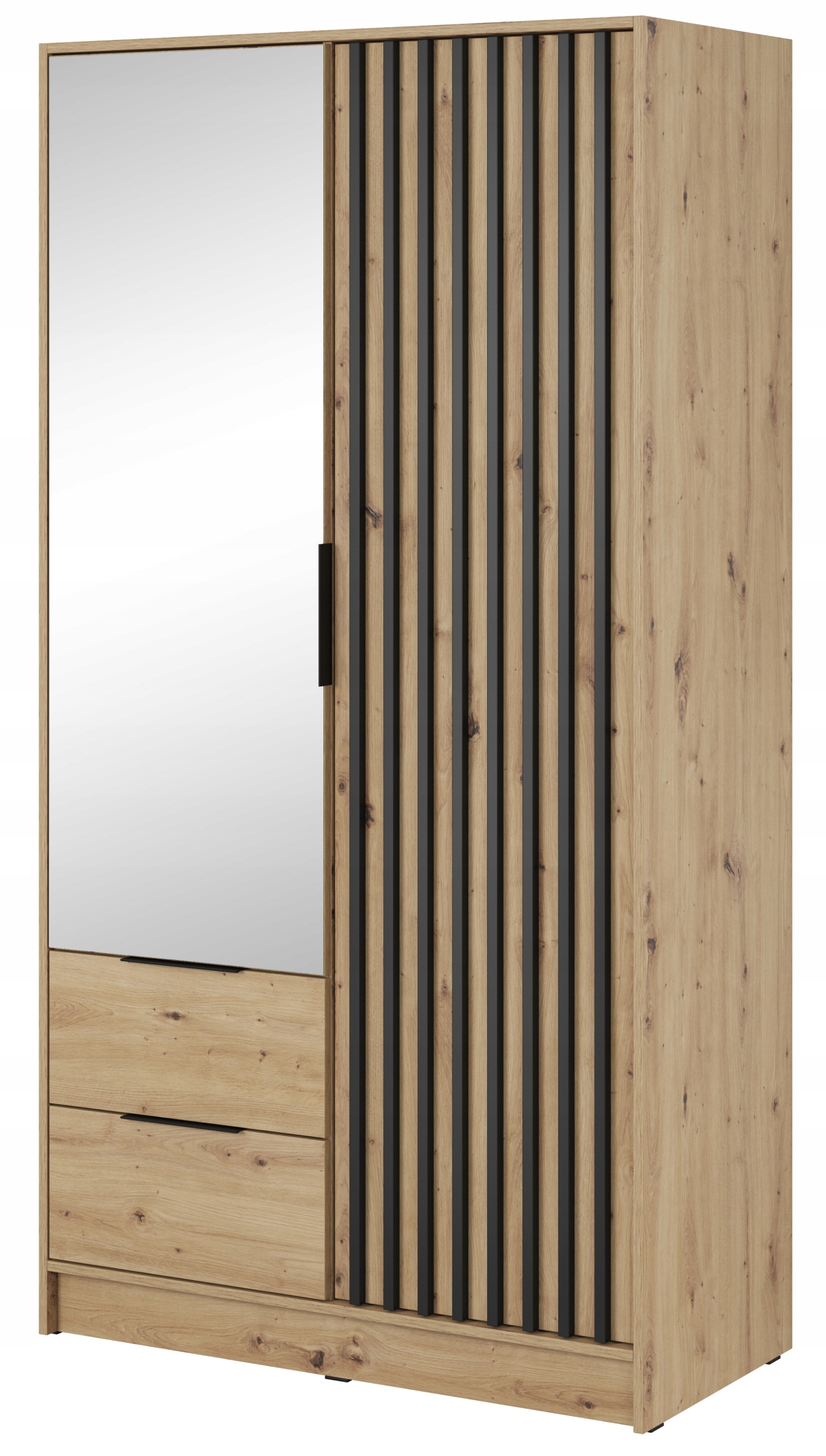 

Szafa z lamelami lustrem 105 cm Niko 1 dąb artisan