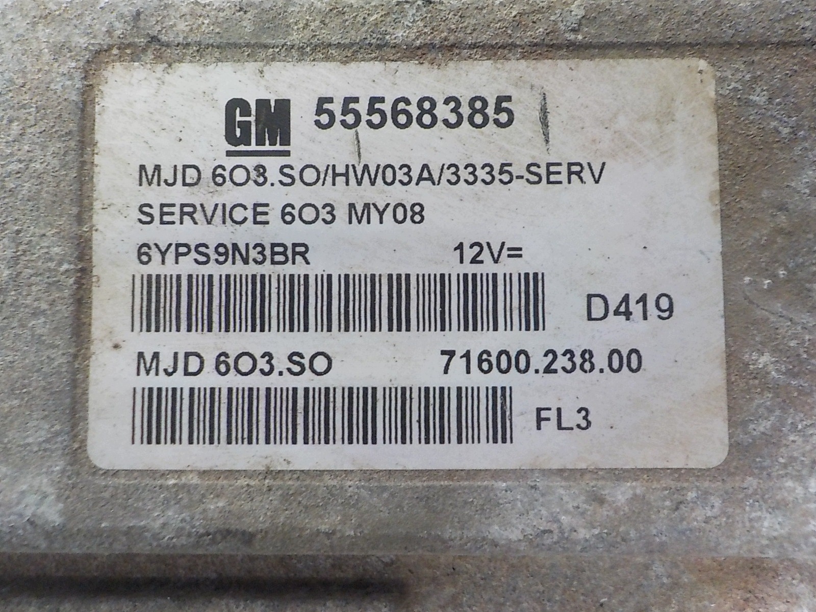OPEL CORSA D computer Centralina 55568385 MJD6O3.SO D419