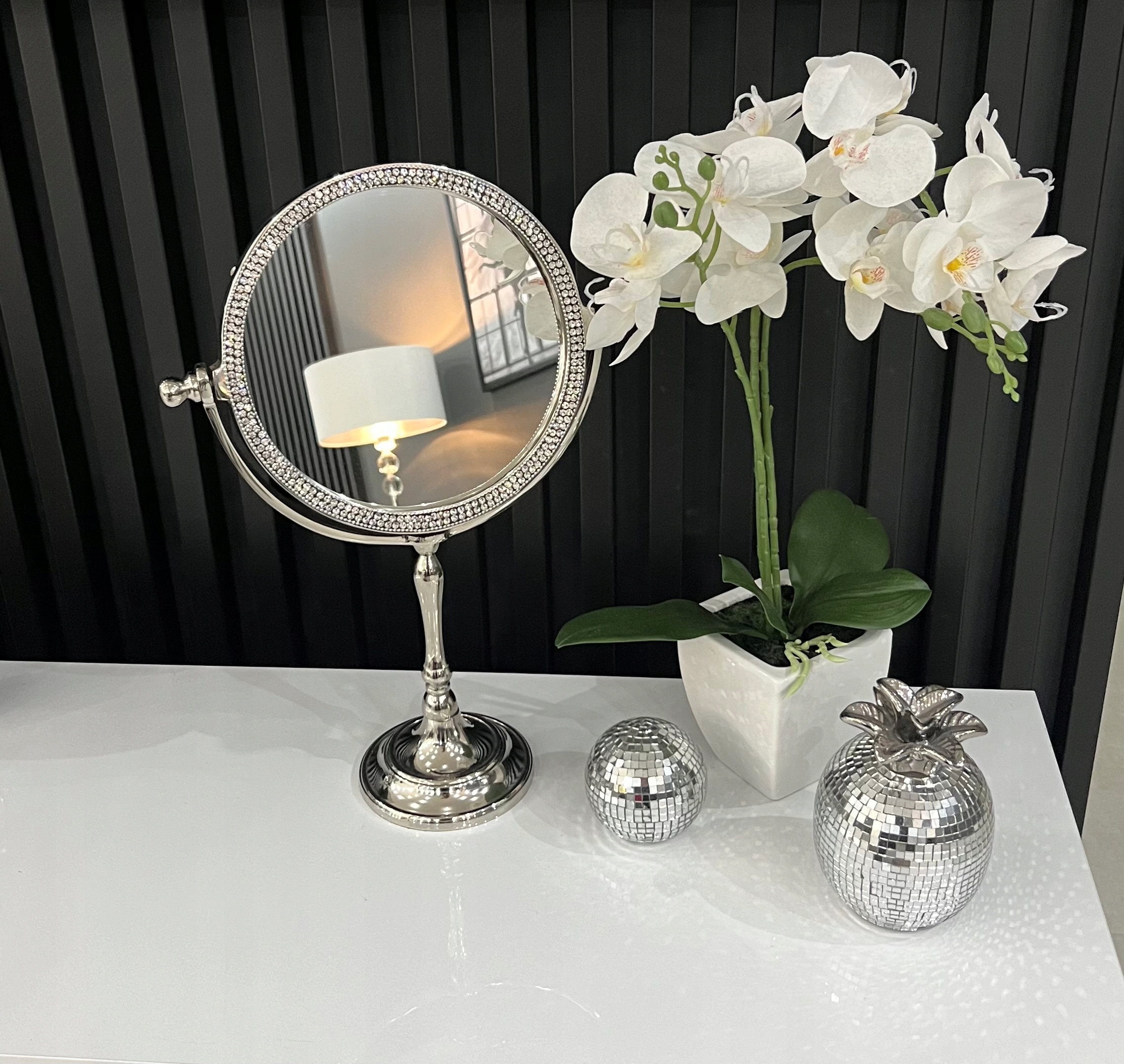 LUSTERKO STOJĄCE METALOWE GLAMOUR LUSTERKO DEKORACYJNE Rodzaj stojące