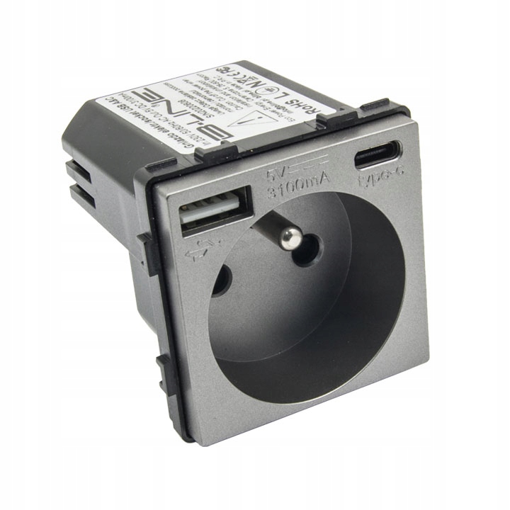 

Gniazdo Usb A i C Elektryczne Quick Charge 3100mA