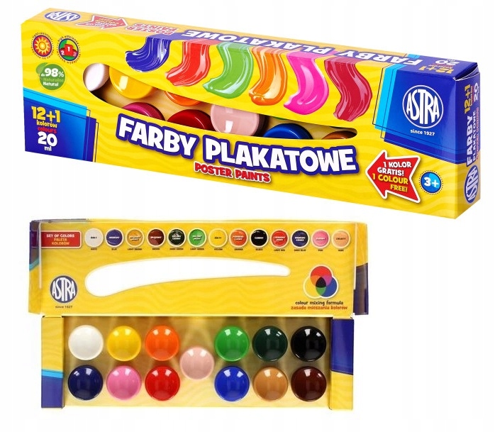 

Farby plakatowe Astra 20 ml 12+1