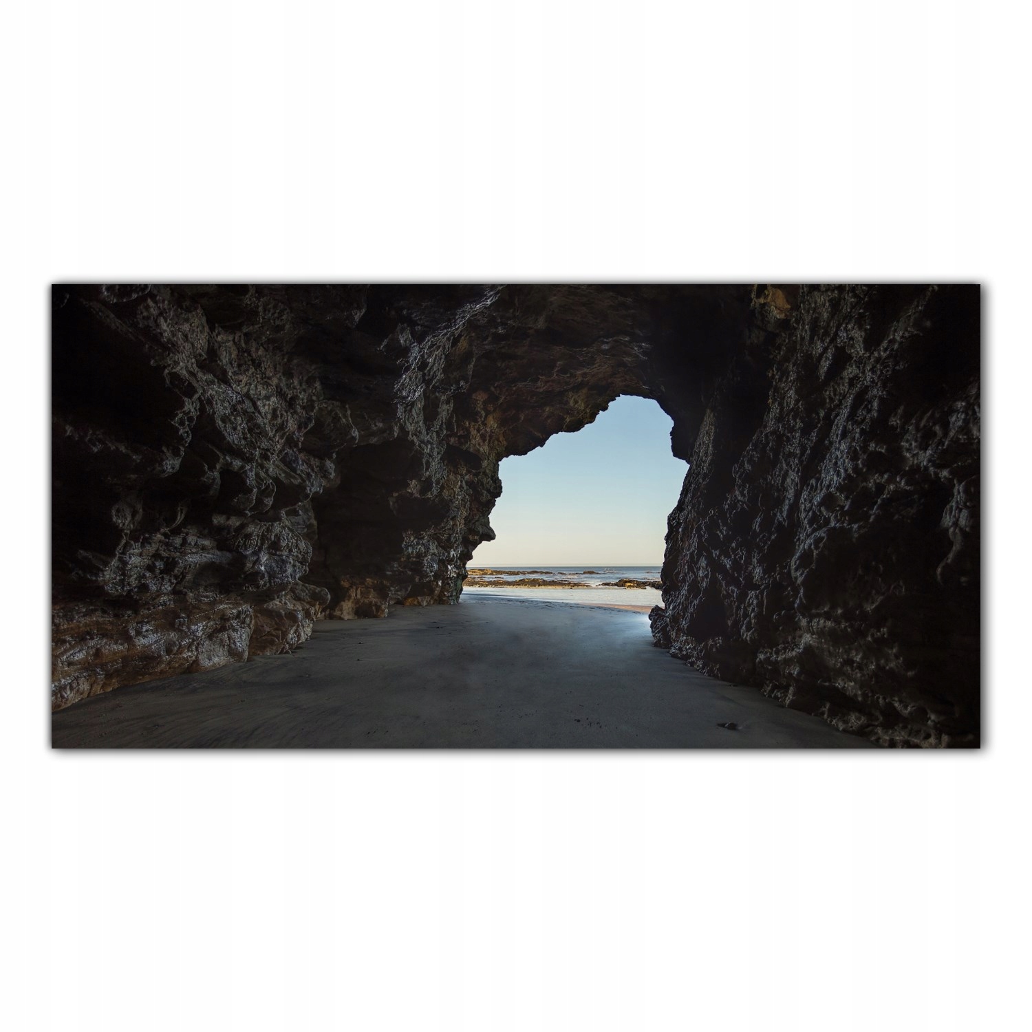 

Obraz na szkle Foto Jaskinia Morze Plaża 120x60