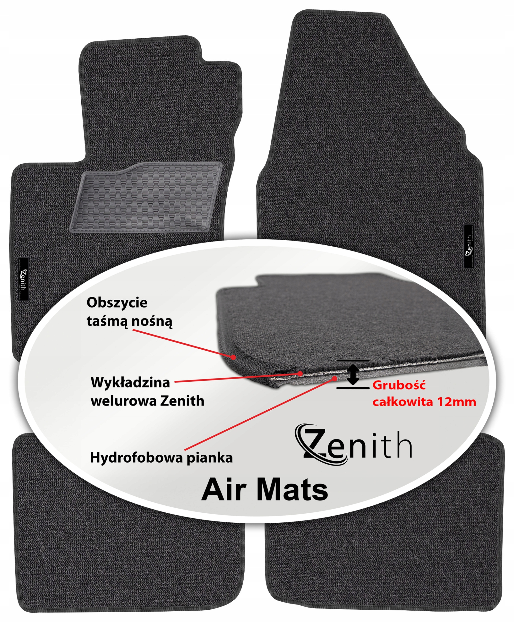 Nissan Qashqai +2 5os 08-13 Velúrové koberčeky do auta Zenith Air Mats