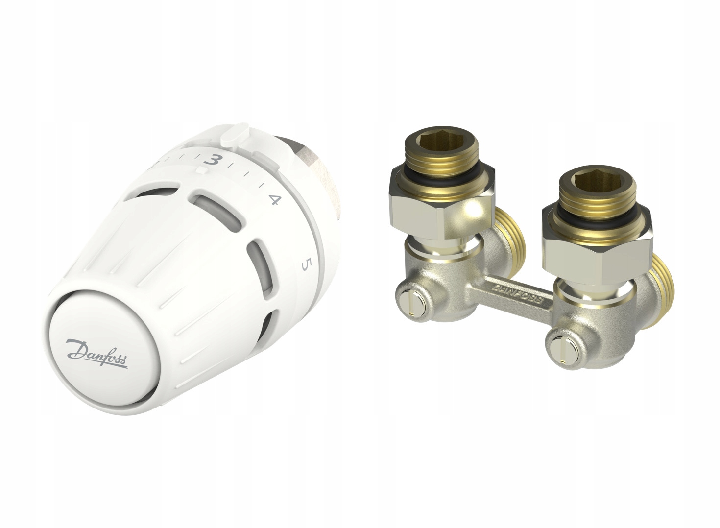 Sada termostatu Danfoss s hlavicí Regus M30x1.5 Rlv-kb 1/2 palce úhlová