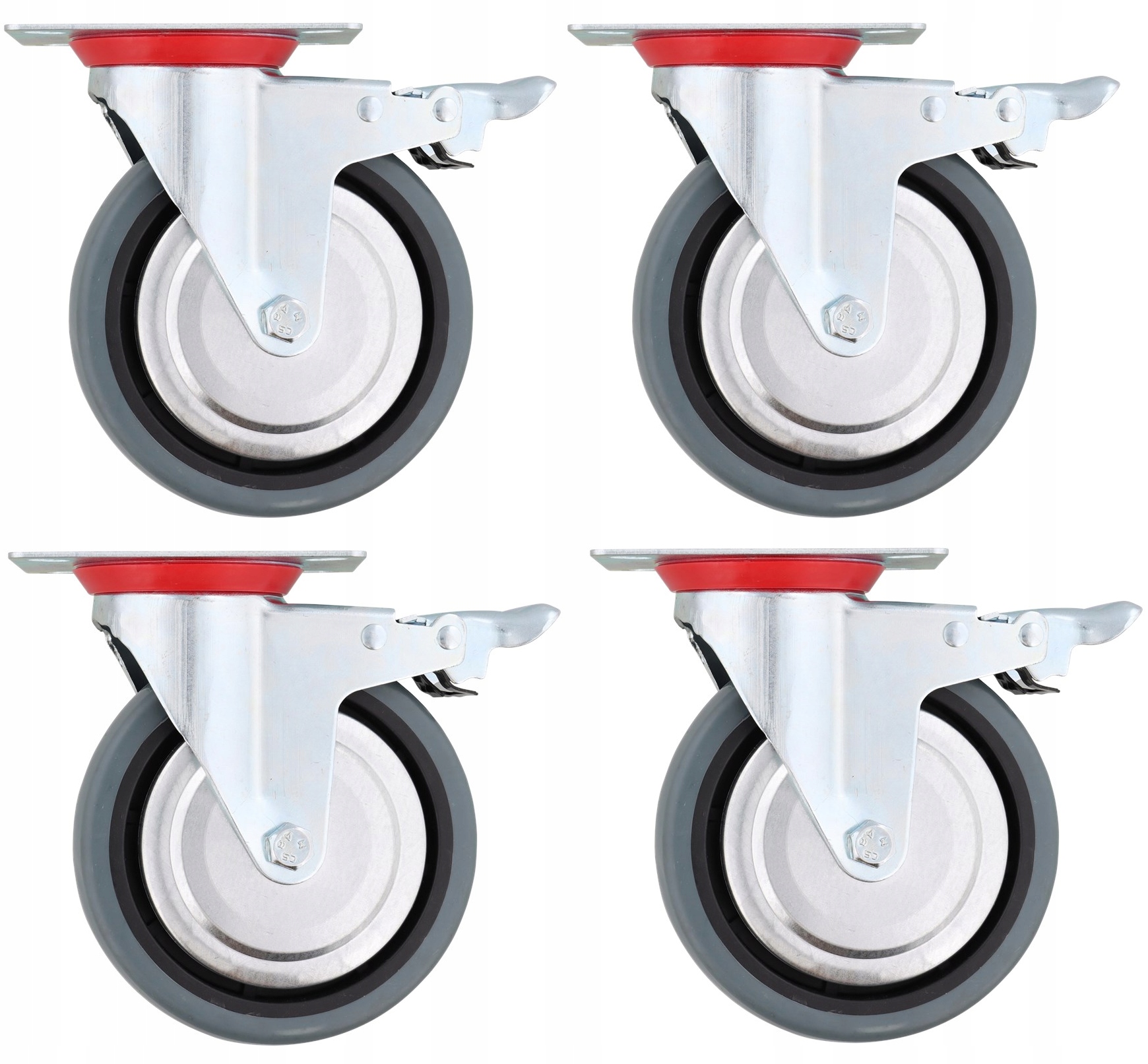 ZESTAW 4 KÓŁ KOŁA OBROTOWE HAMULEC 120MM 320KG