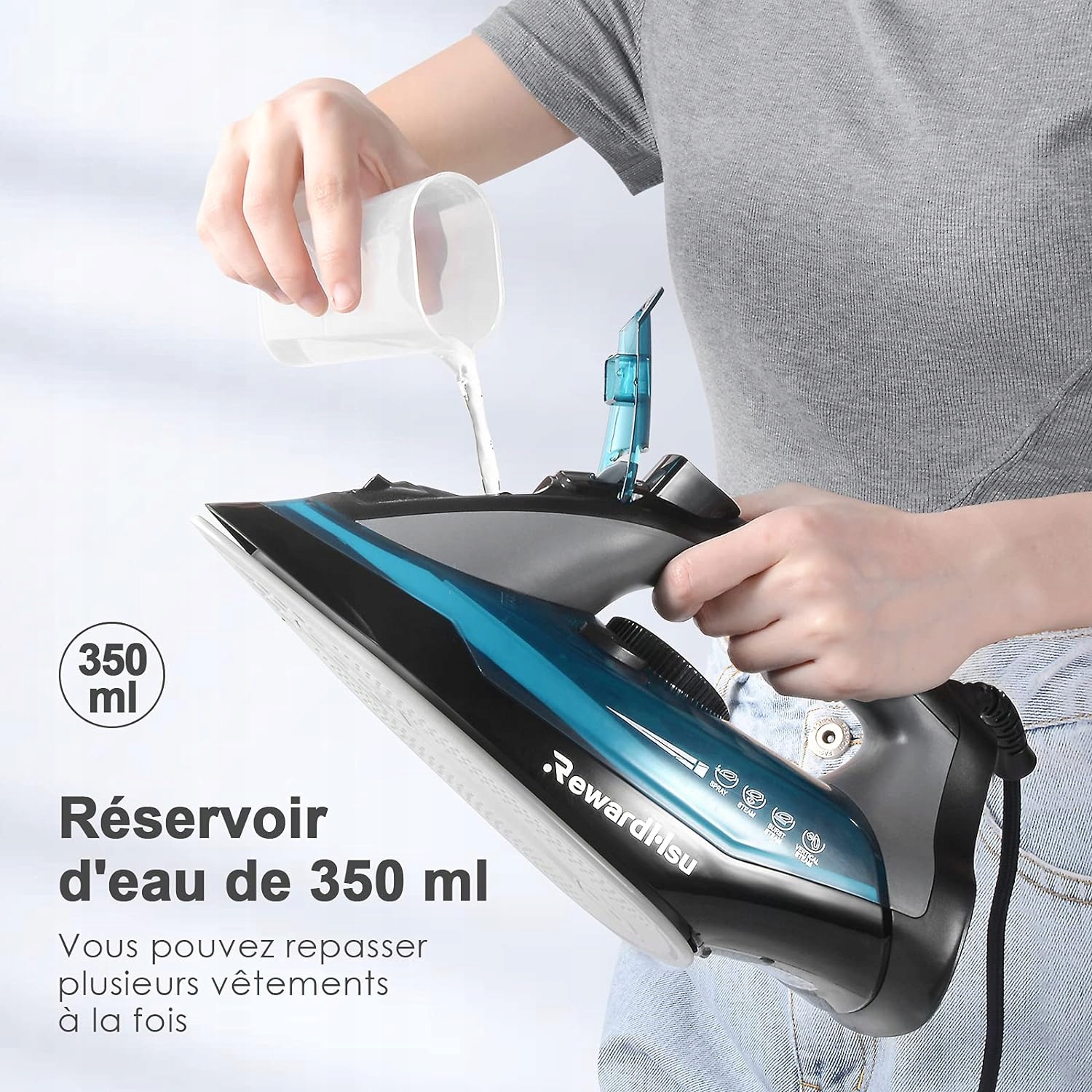 Żelazko Memfis żelazko ceramiczna stopa 3000 W Regulacja temperatury pokrętło