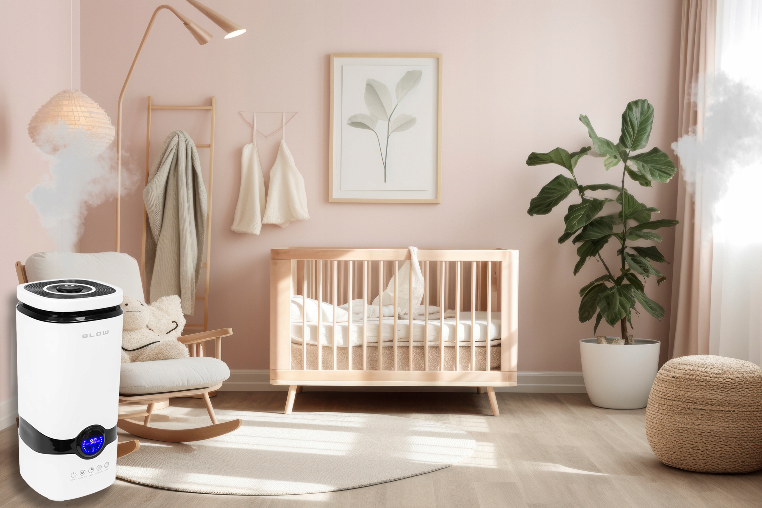 VLAŽILNIK DIFUZOR HIGROMETER ČASOVNIK DALJINSKO UPRAVLJANJE TERMOMETER 4L + 12 OLJ Model H-04 Biały