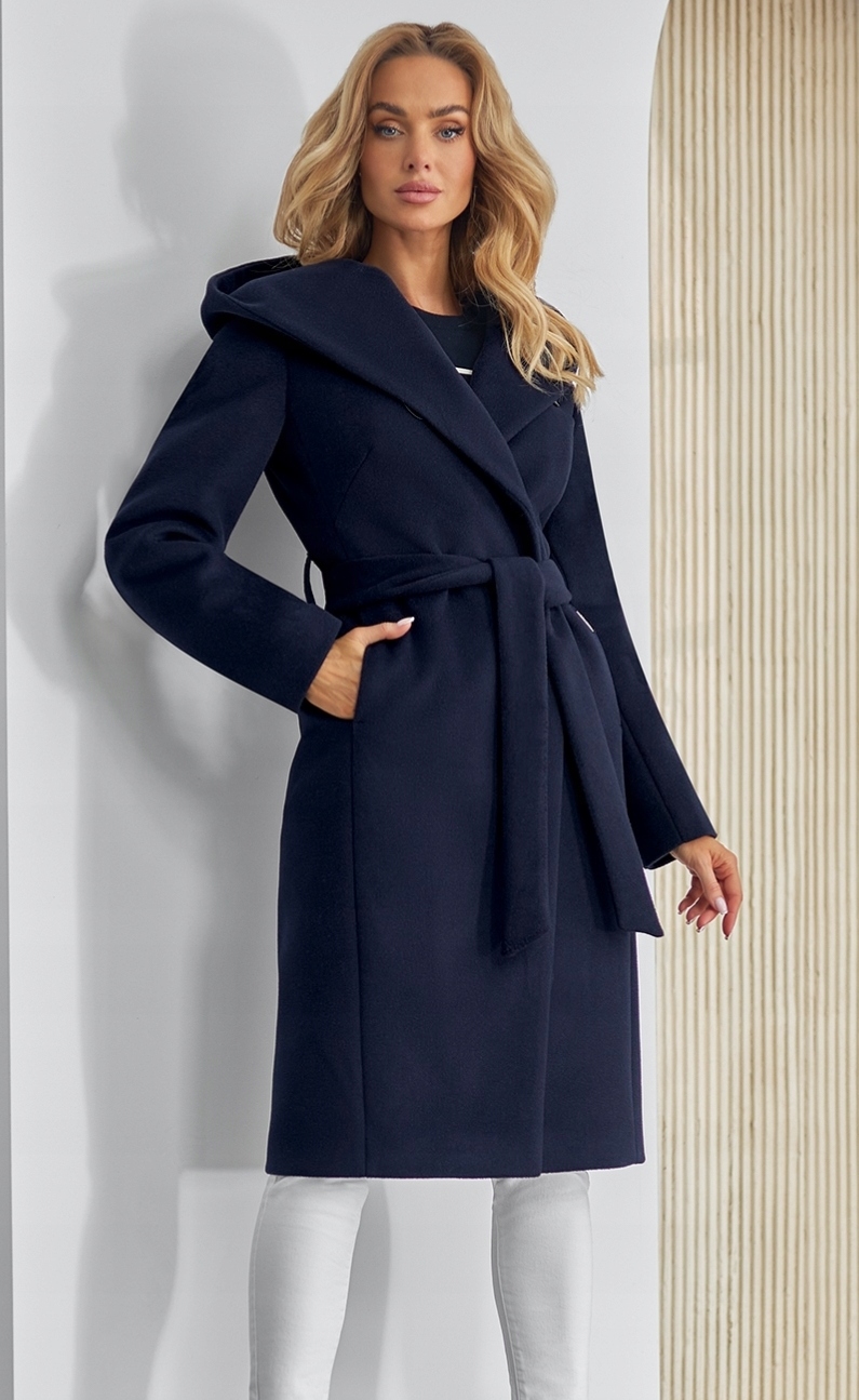 Zartex kabát podzim zima alpaka dámský klasický Zoe námořnická modrá AW25 vel.34