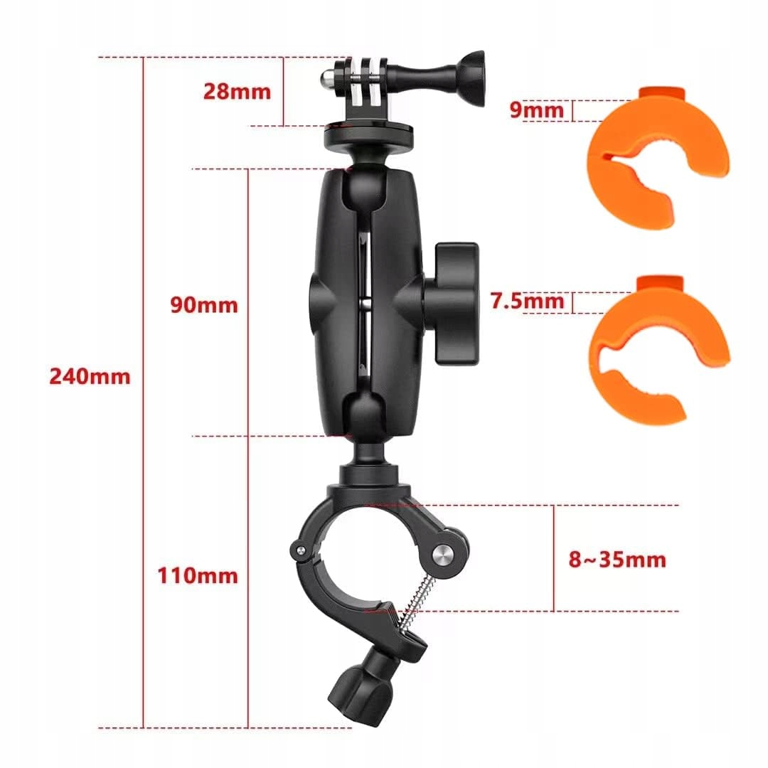 UNSTINCER Uchwyt Kamery Do GoPro Hero Insta360 DJI Osmo Na Rower — miniatura 8