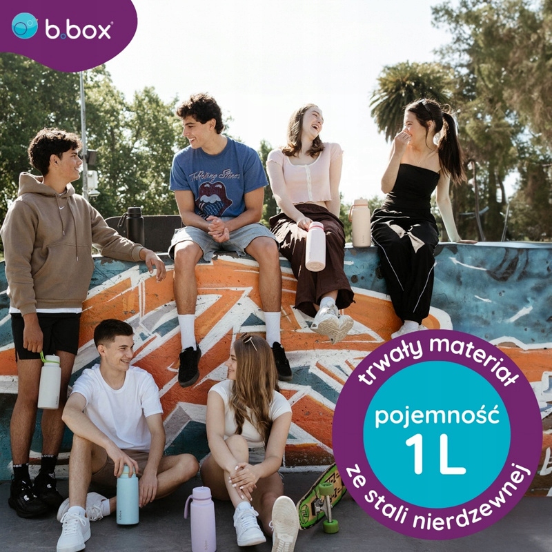 BIDON SPORTOWY termiczny BIDON NA WODĘ składany ustnik 1L B.BOX Pool Side Kolor niebieski