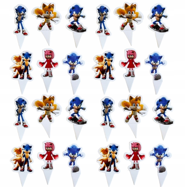 SONIC BALONY TOPPER TOPPERY OBRUS URODZINY TAILS KNUCKLES SHADOW ZESTAW Wysokość produktu 20 cm