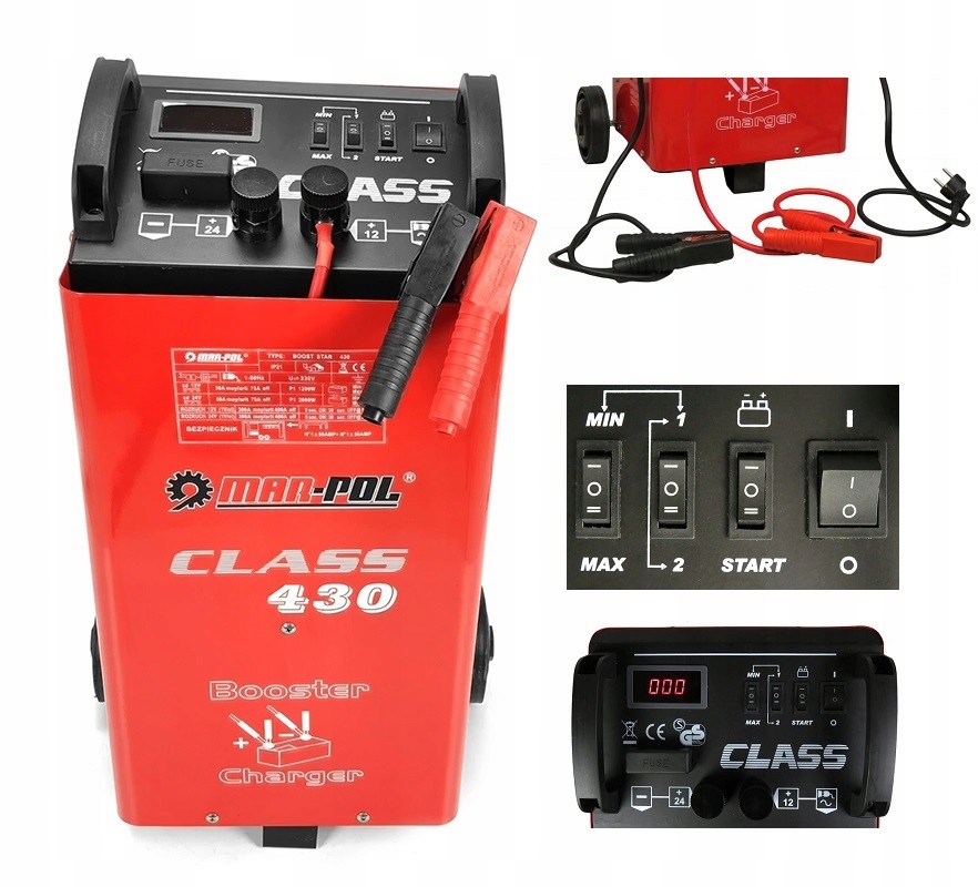 PROSTOWNIK Z ROZRUCHEM CLASS 430A LCD 12V 24V