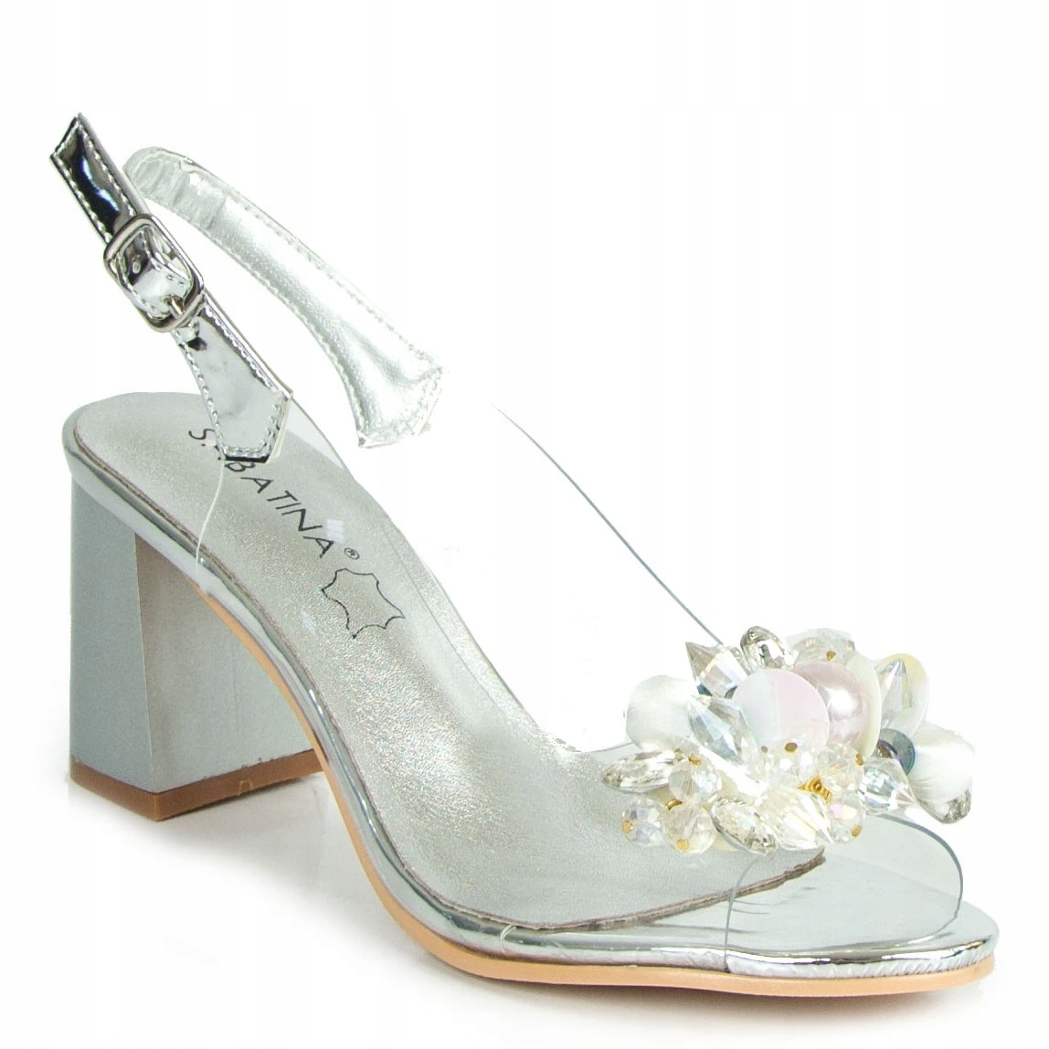 Sabatina 730-12 Stříbrné 37 Silikonové Gelové Sandály Transparentní Dárek