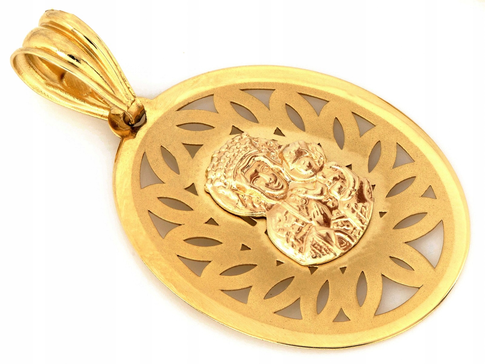 Zlatý medailonek Panna Maria Čenstochovská 585 14k 1.18g jako dárek