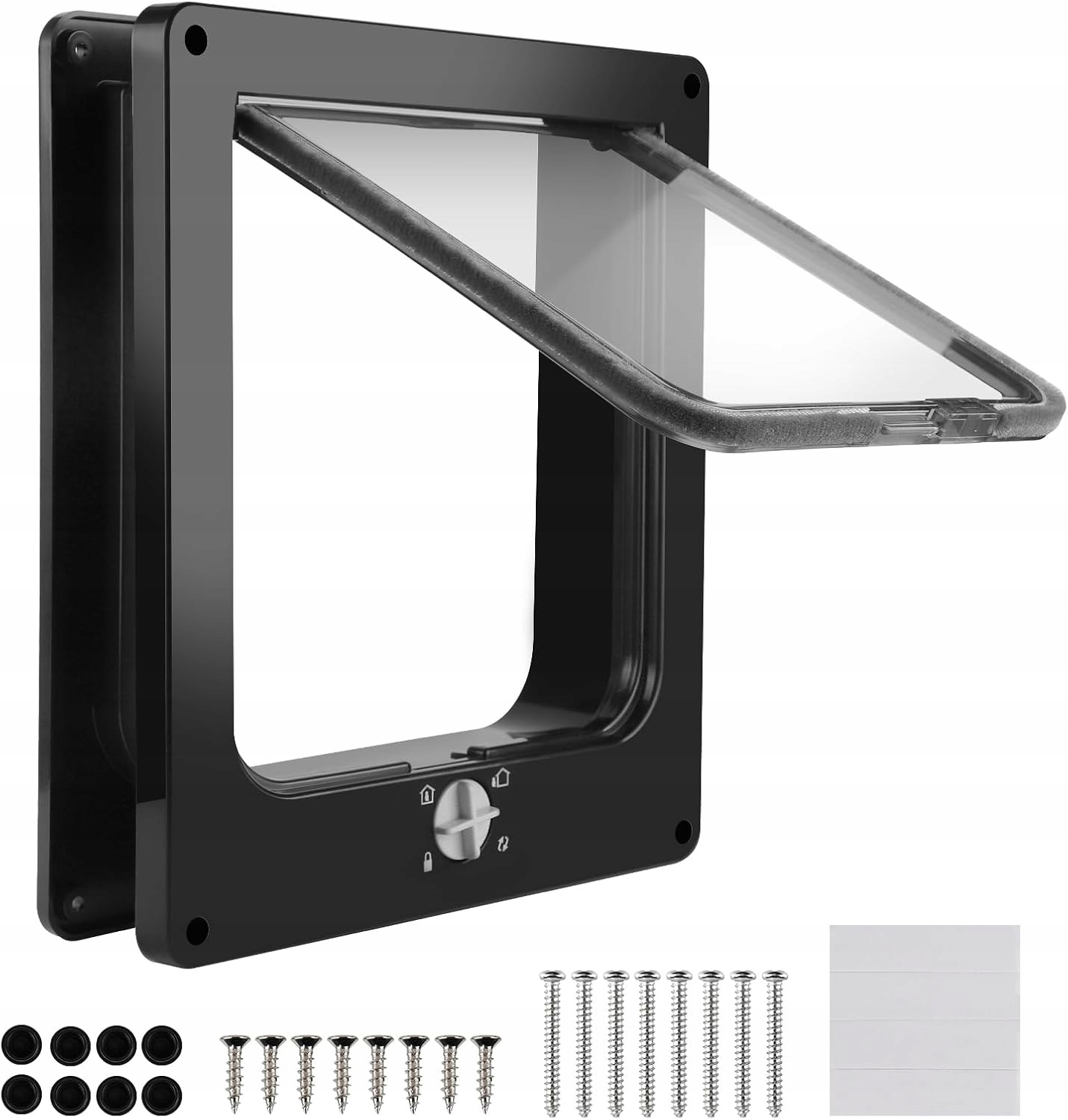 Levně Křídlové dveře pro kočky psa 4 možnosti otevírání 27x23,5x5,5 cm