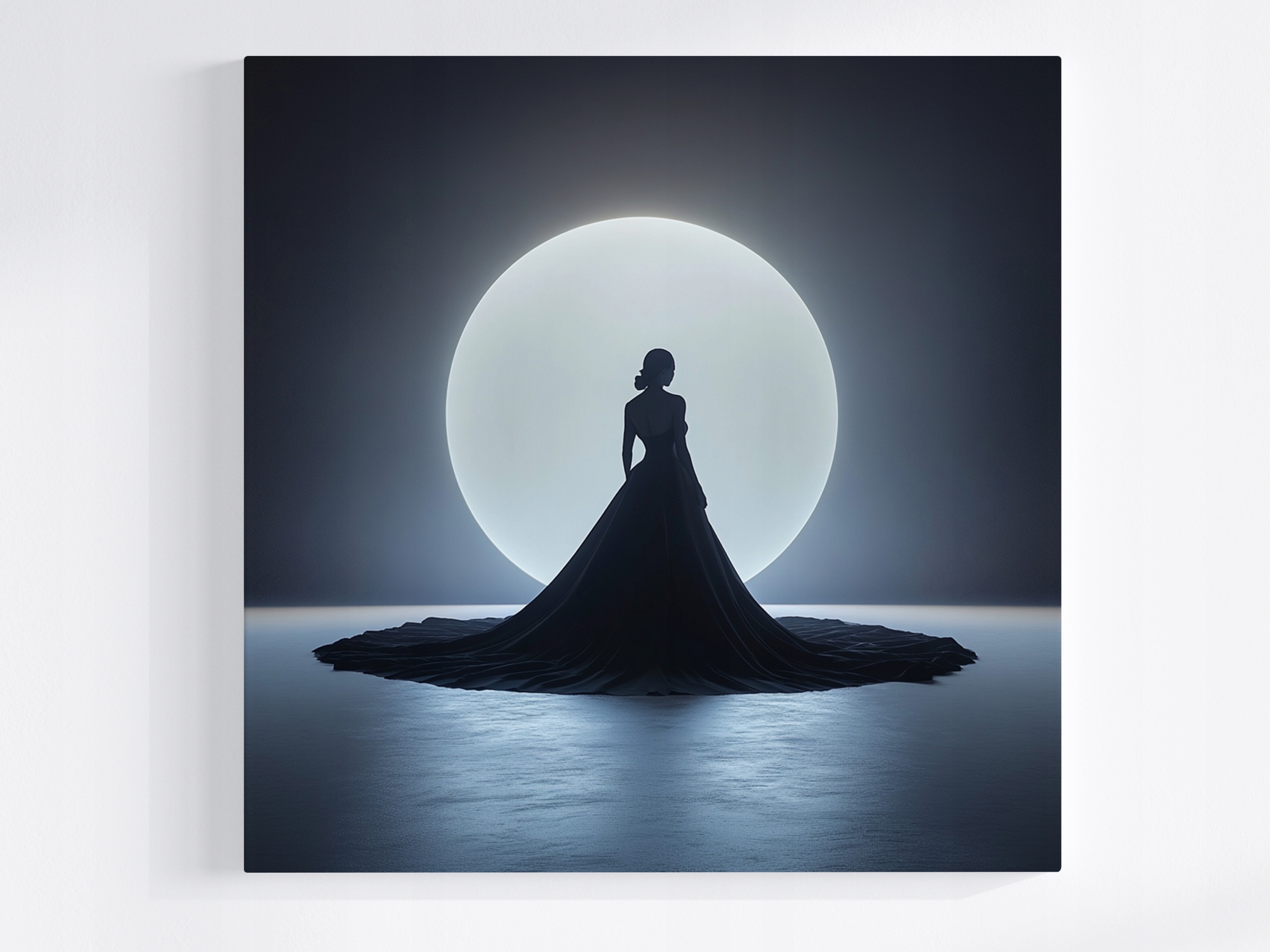 Obraz Na Plátně Canvas Žena Dívka Silueta Měsíc Světlo 80x80