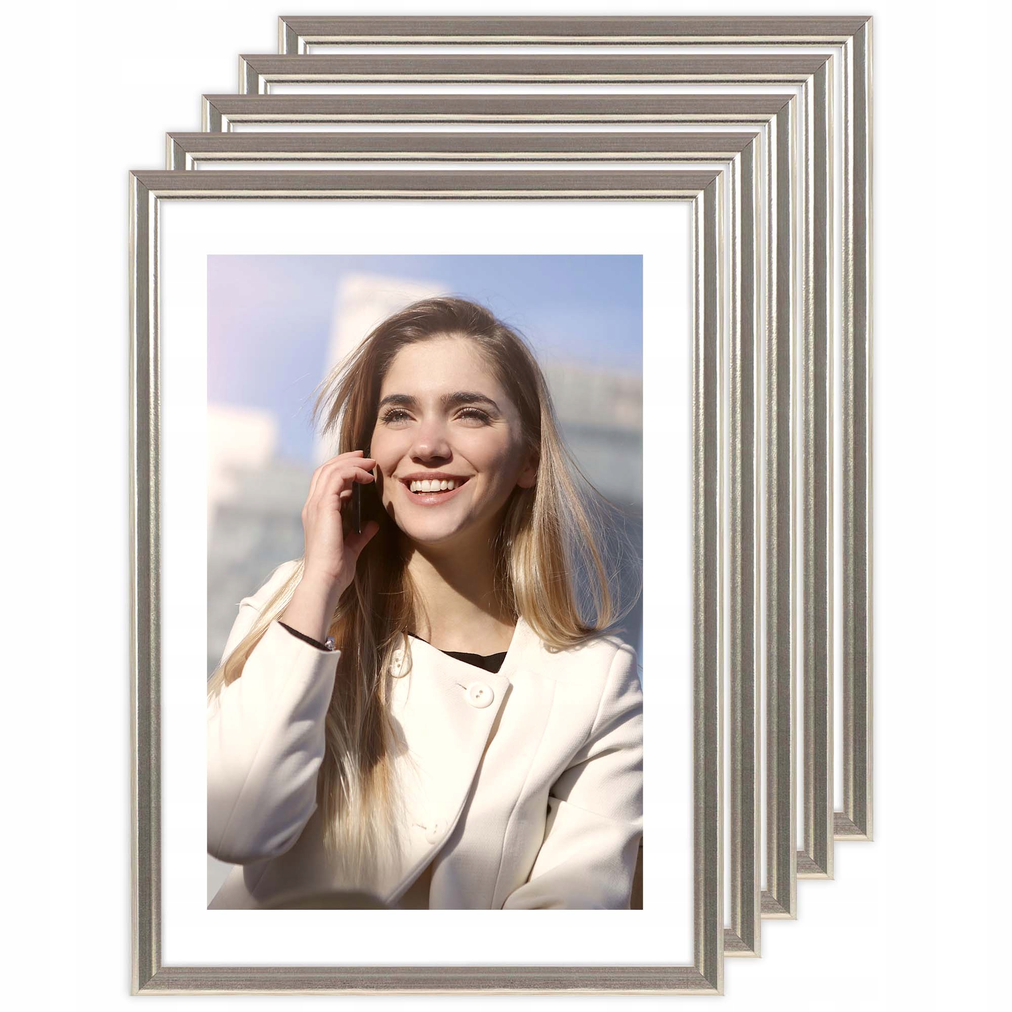 

Zestaw Ram Srebrna Ramka Ramki do Zdjęć 5szt 15x21