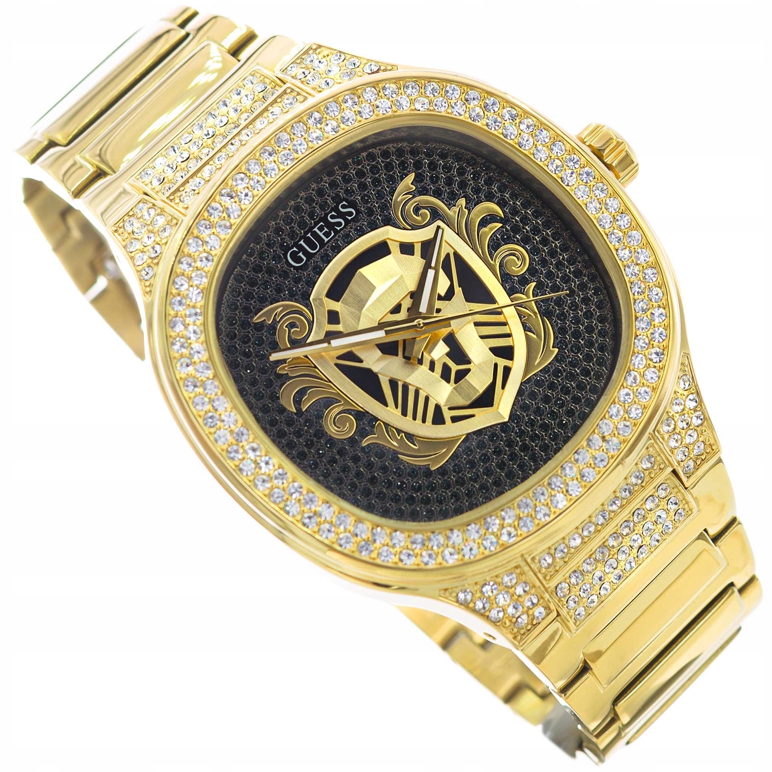 Pánské Hodinky Guess GW0565G1 Kingdom Zlaté Na Náramku Elegantní