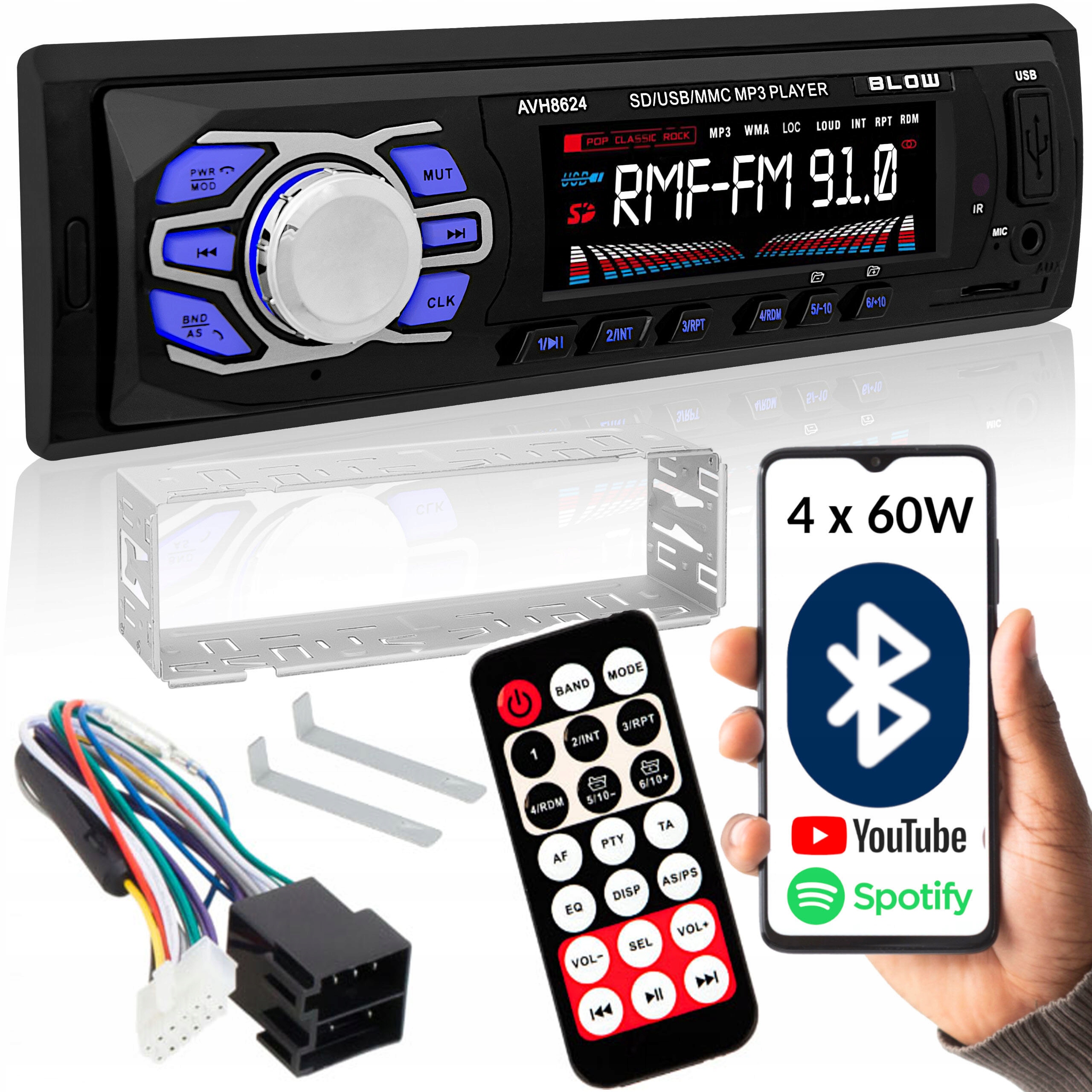 Radio Samochodowe Bluetooth Rds Renault Clio Laguna 1 2 Master Vw Bora Lupo-Zdjęcie-0