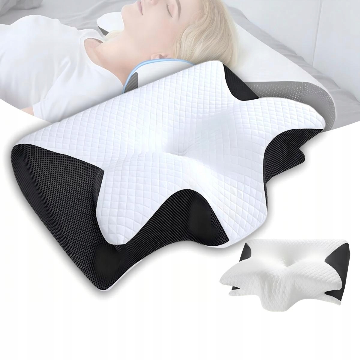 Poduszka Ortopedyczna Do Spania Na Boku Brzuchu Profilowana Memory