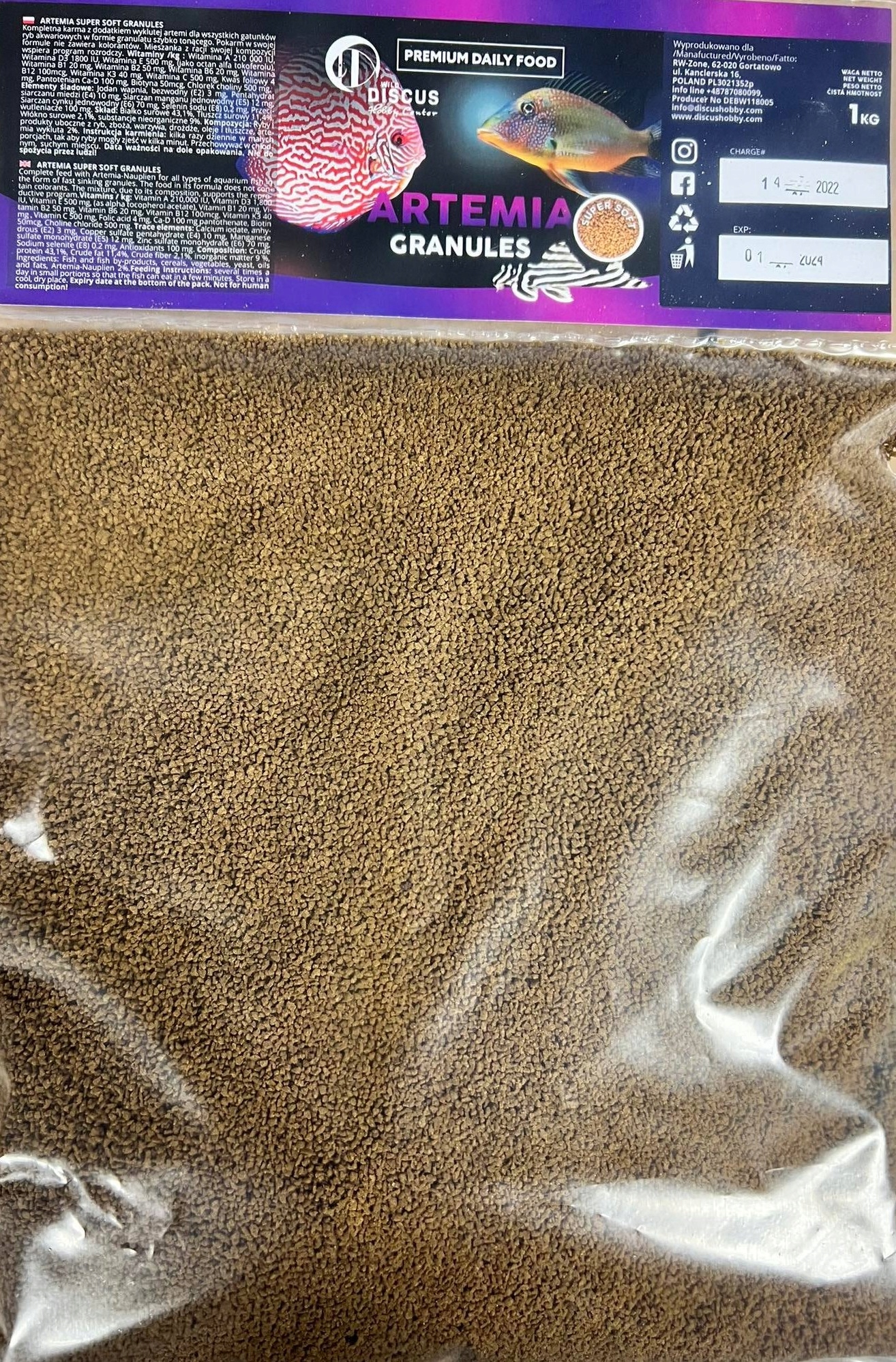 Levně Premium Daily Food-Super měkké granule 1 kg Artemia