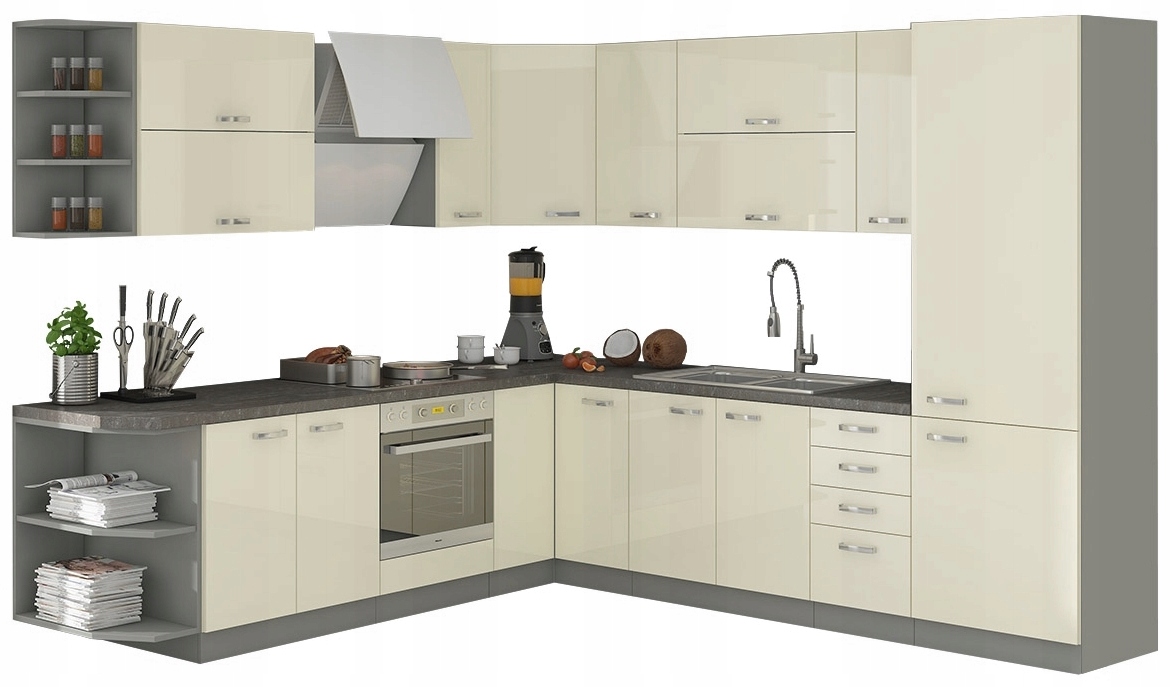 Kuchyňský nábytek Olga Carmen Lesk 39 skříněk na výběr S Tlumením Dovírání 3 barvy