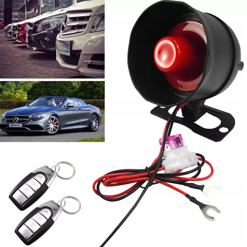 ALARM STEROWNIK SAMOCHODOWY MOTOCYKL SYRENA KLAKSON 120DB Z 2 PILOTAMI Stan opakowania oryginalne