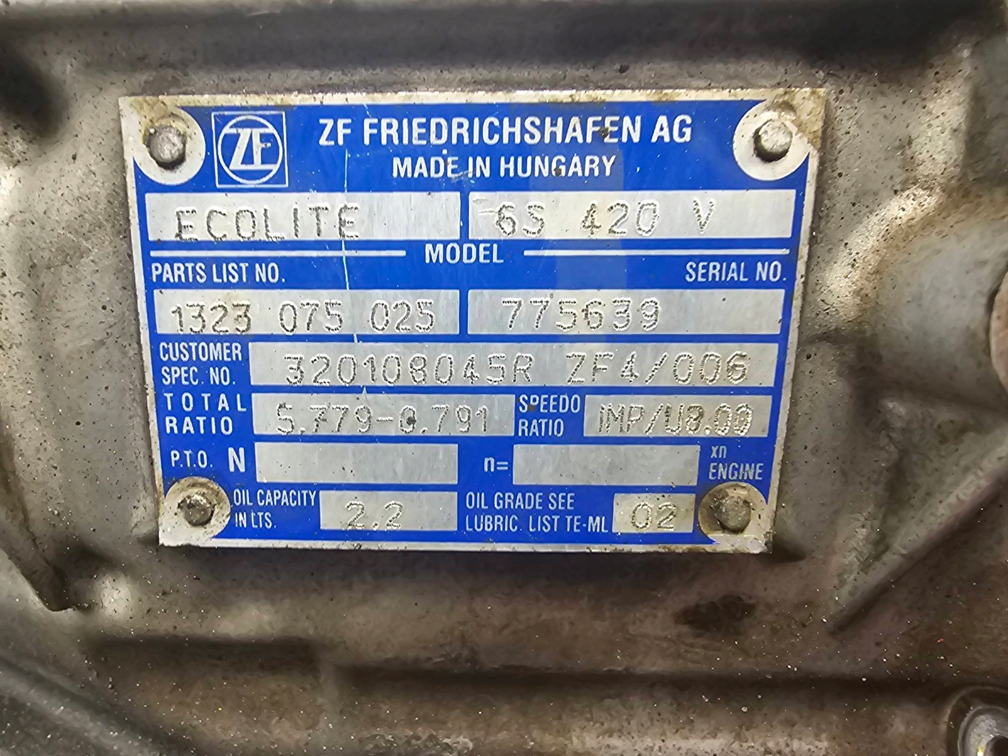 gearbox, ECOLINE 6S420V RENAULT MASTER III