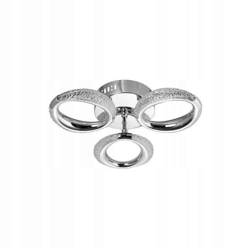 Stropní Svítidlo chromový, 3 kruhy z křišťálu, ideální do ložnice