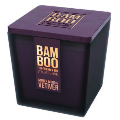 Velká Svíčka Heart & Home Amber Wood & Vetiver Praskající Dřevěný Knot