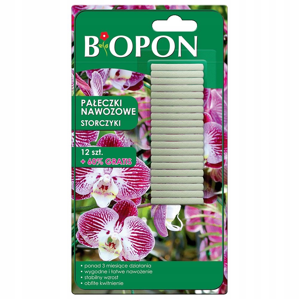 BIOPON PAŁECZKI NAWOZOWE DO KWIATÓW STORCZYKÓW ORCHIDEI 10SZT
