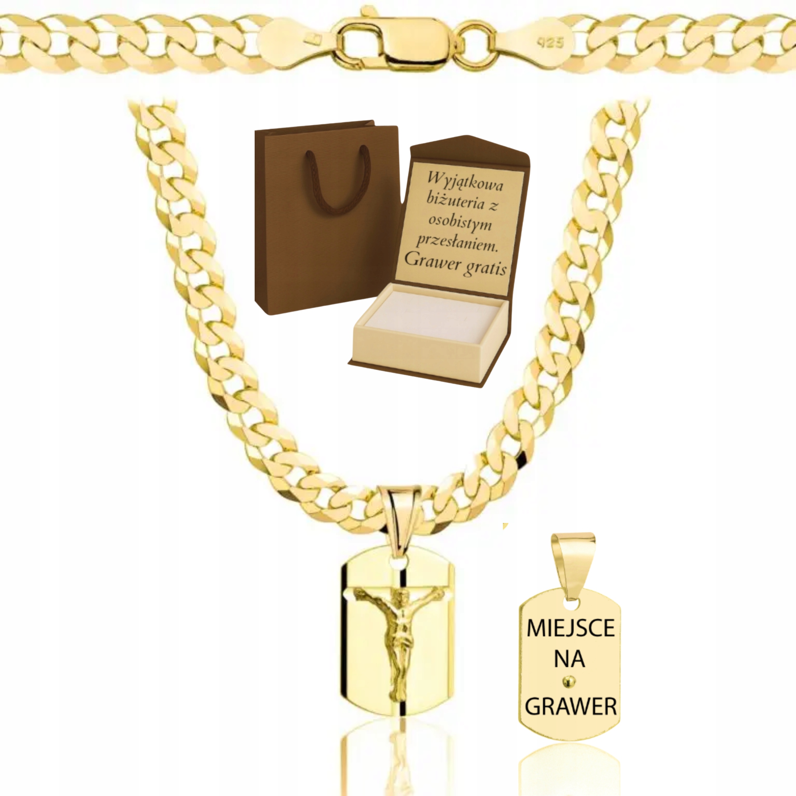 Pánský Řetízek Pancr Medailí Ryzost 925 585 Gravírování Bonus