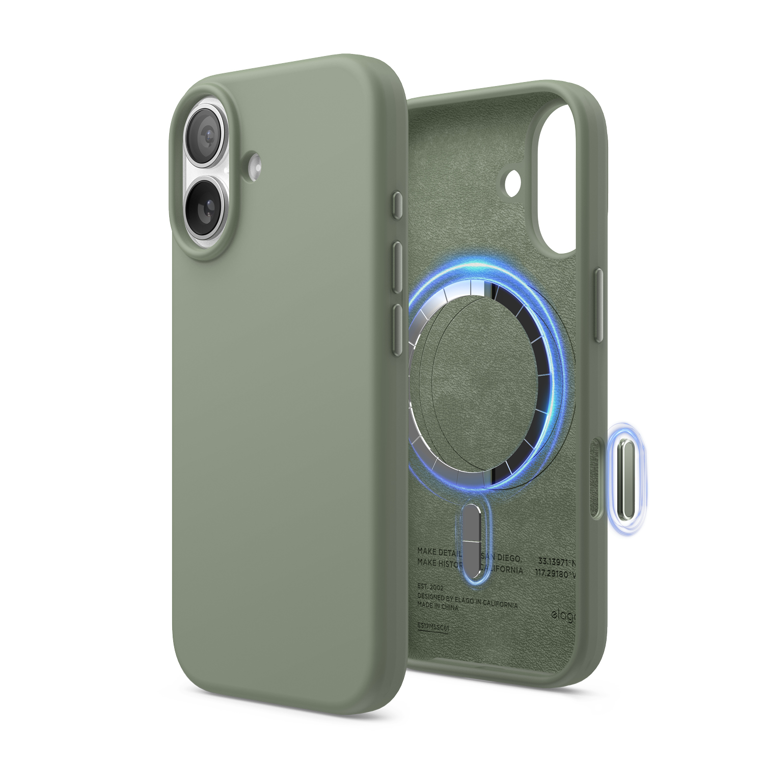 Silikonowe Etui z MagSafe Elago iPhone 17 Khaki Green