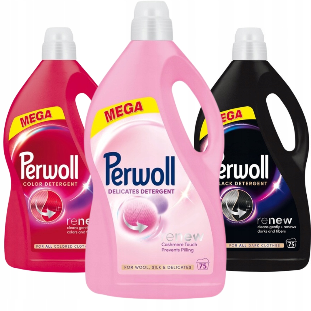 Levně Perwoll Renew Black Color Wool Tekutý prací prostředek Mix 3x3,75l 225 praní