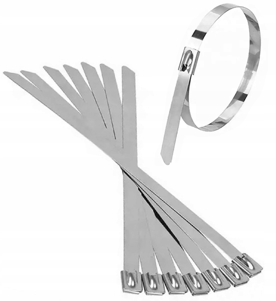 Zestaw Opasek Opaski Zaciskowe Kulkowe Stalowe Metalowe 4,6mm x 200mm 100sz