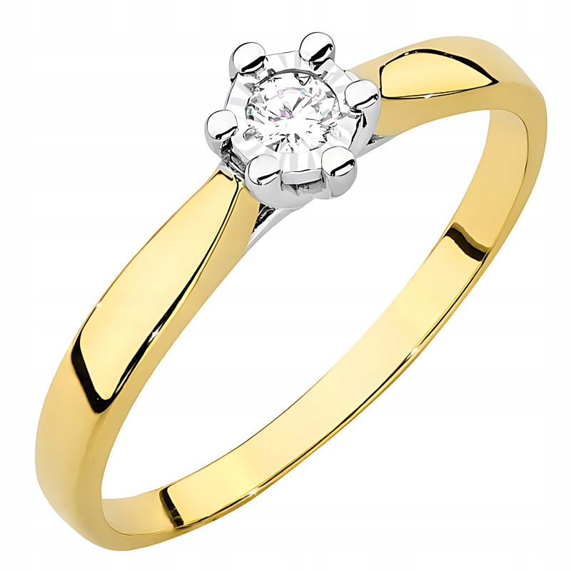 Zlatý Prstýnek ryzosti 585 Laboratorní diamant 0,08 ct 14k