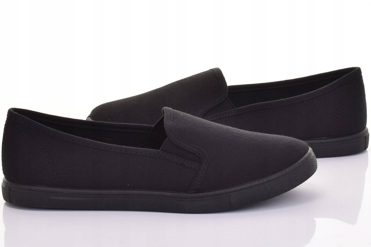 Dámské Nazouvací Tenisky Slip-on Lehké, Celé Černé